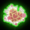 RGB Neon Heart Shaped Glass Container Home Decor Accent Lighting