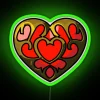 Vibrant Heart in Colorful RGB Glass Neon Container Decorative Sign