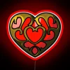RGB Neon Sign Featuring a Glowing Heart Container Design