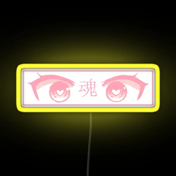 HEART EYES PINK SAD JAPANESE ANIME AESTHETIC RGB Neon Sign