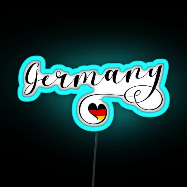 Heart Germany German Flag I Love Germany RGB Neon Sign