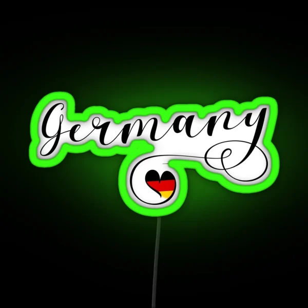 Heart Germany German Flag I Love Germany RGB Neon Sign