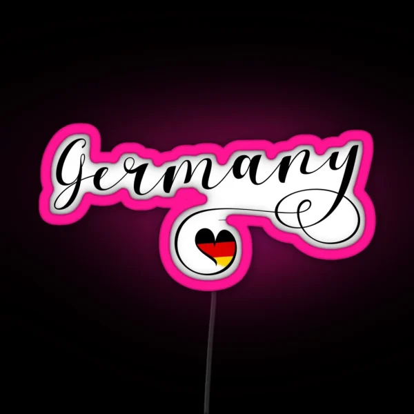 Heart Germany German Flag I Love Germany RGB Neon Sign