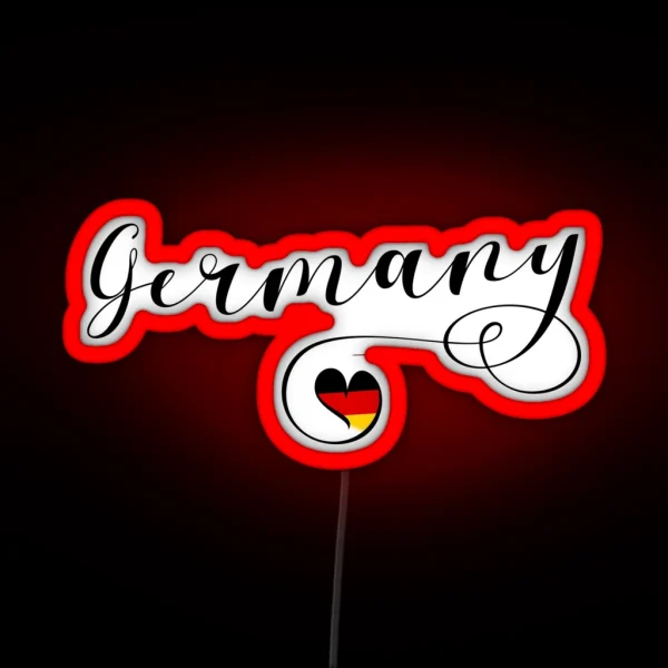 Heart Germany German Flag I Love Germany RGB Neon Sign