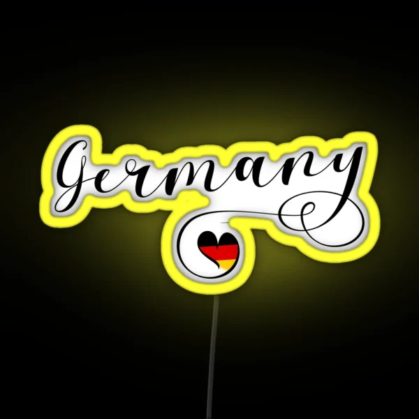 Heart Germany German Flag I Love Germany RGB Neon Sign