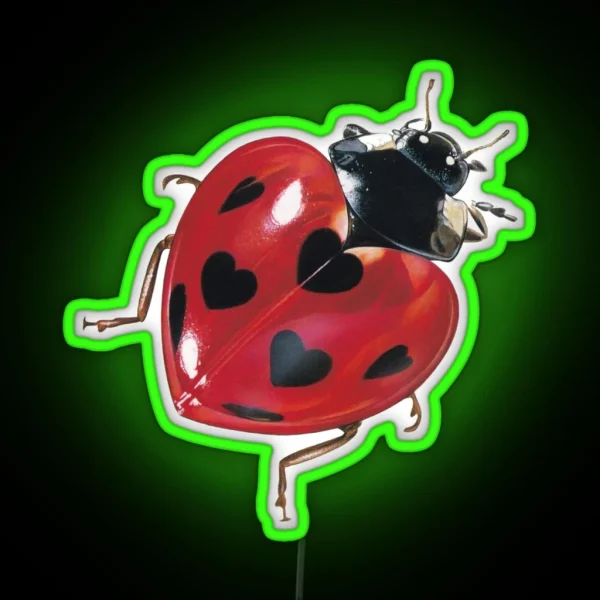 Heart Ladybug RGB Neon Sign