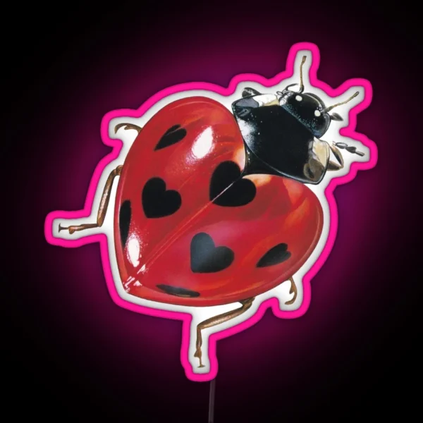 Heart Ladybug RGB Neon Sign