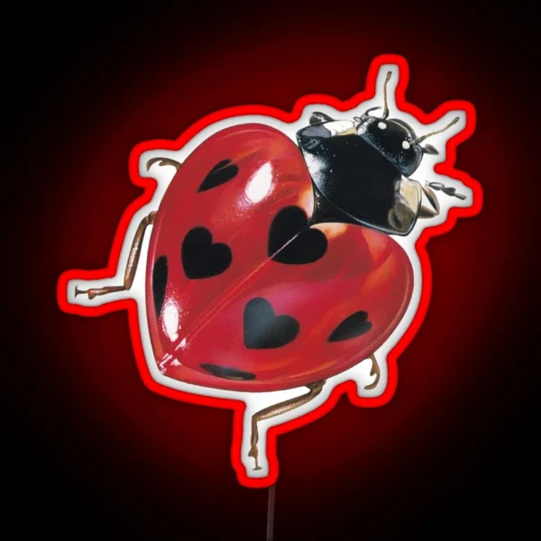 Heart Ladybug RGB Neon Sign