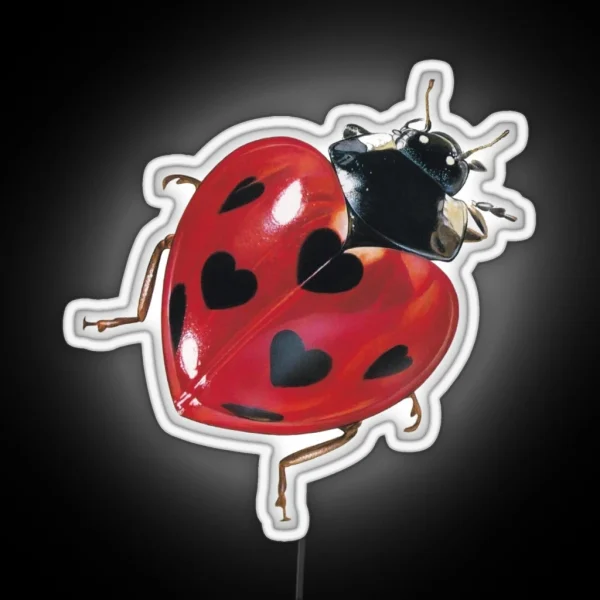 Heart Ladybug RGB Neon Sign