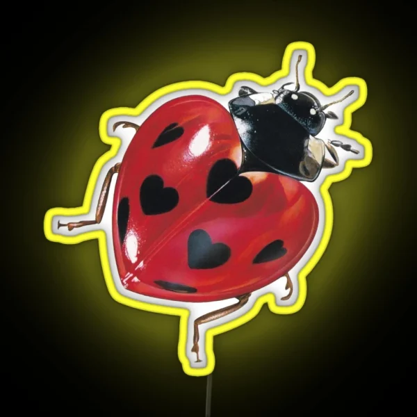 Heart Ladybug RGB Neon Sign