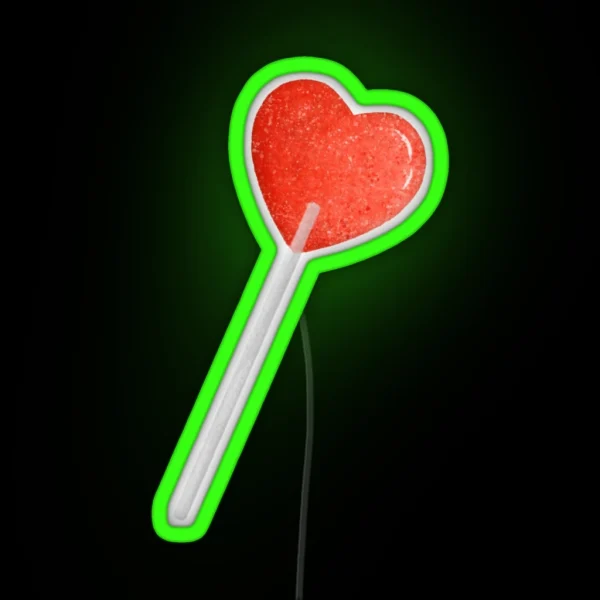 Heart Lollipop Illustration RGB Neon Sign