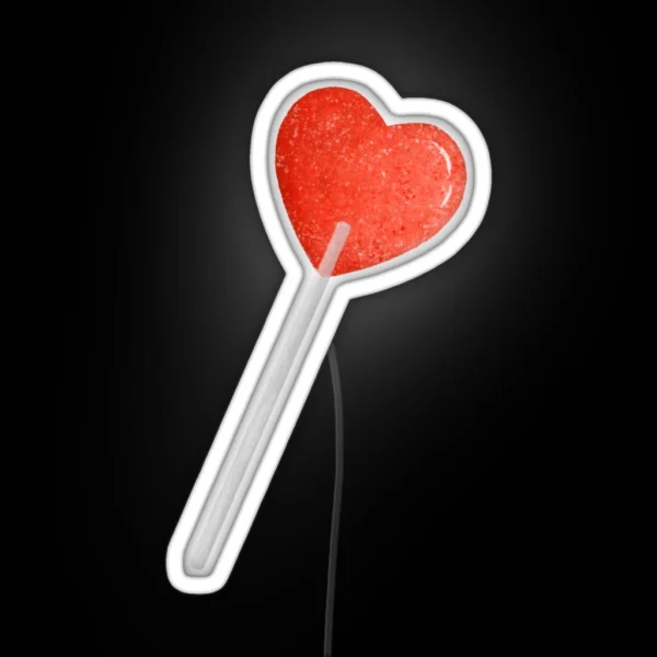 Heart Lollipop Illustration RGB Neon Sign