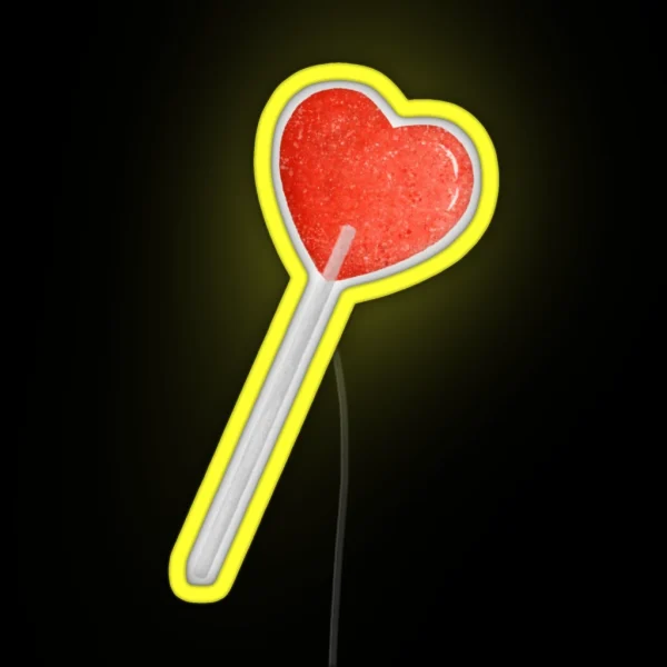 Heart Lollipop Illustration RGB Neon Sign