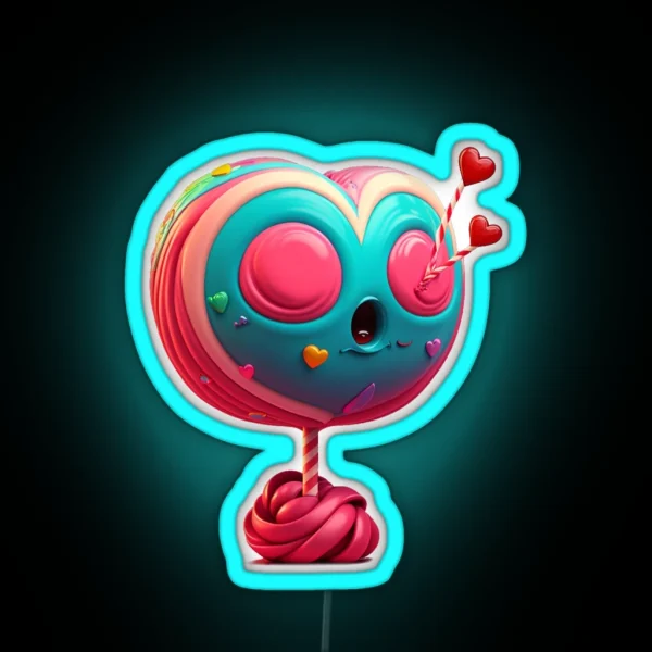 Heart Lolly For Valentine S Day Lover RGB Neon Sign
