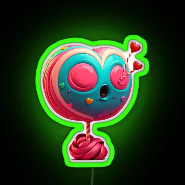 Heart Lolly For Valentine S Day Lover RGB Neon Sign