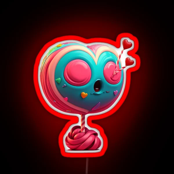 Heart Lolly For Valentine S Day Lover RGB Neon Sign