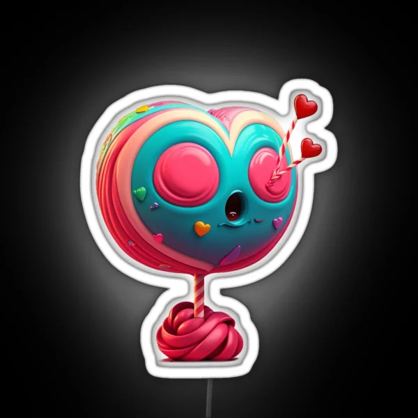 Heart Lolly For Valentine S Day Lover RGB Neon Sign