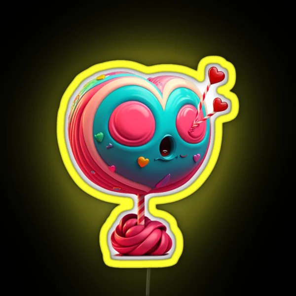 Heart Lolly For Valentine S Day Lover RGB Neon Sign