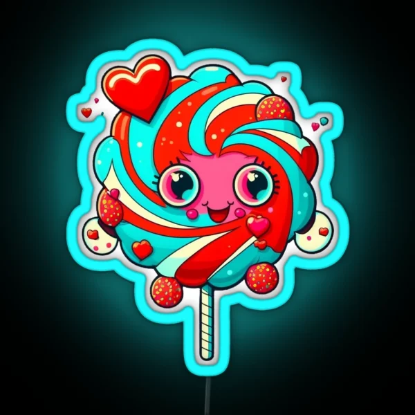 Heart Lolly For Valentine S Day Lover RGB Neon Sign