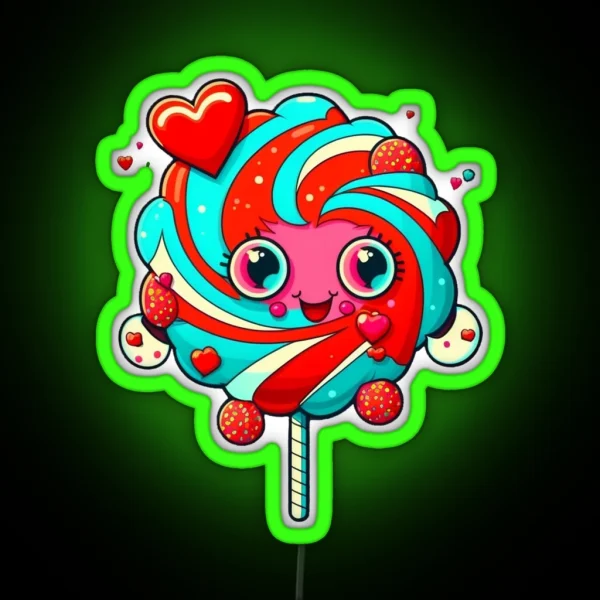 Heart Lolly For Valentine S Day Lover RGB Neon Sign