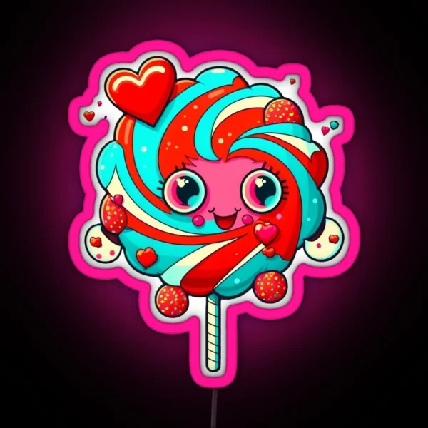 Heart Lolly For Valentine S Day Lover RGB Neon Sign