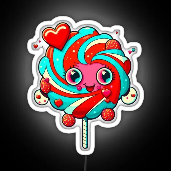 Heart Lolly For Valentine S Day Lover RGB Neon Sign