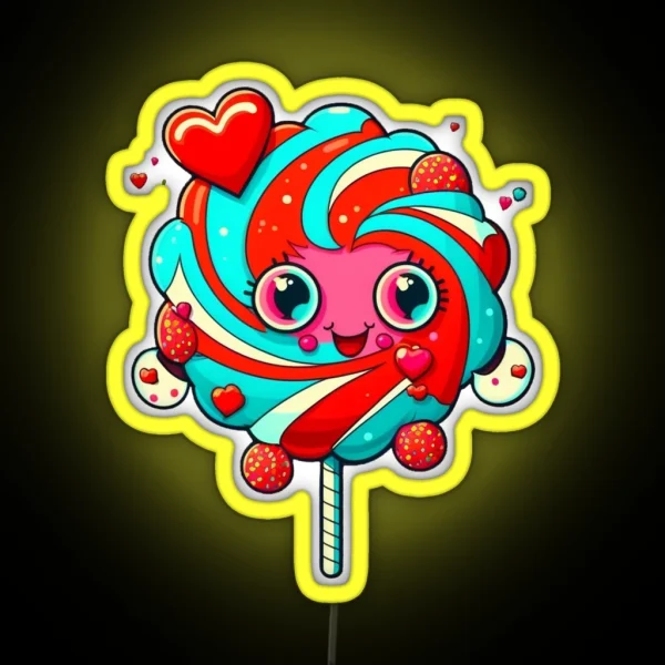 Heart Lolly For Valentine S Day Lover RGB Neon Sign
