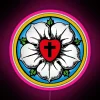 Vibrant RGB Neon Signs for Church Decor and Worship Spaces