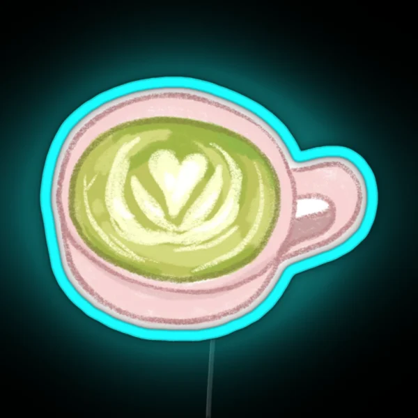 Heart Matcha Latte RGB Neon Sign