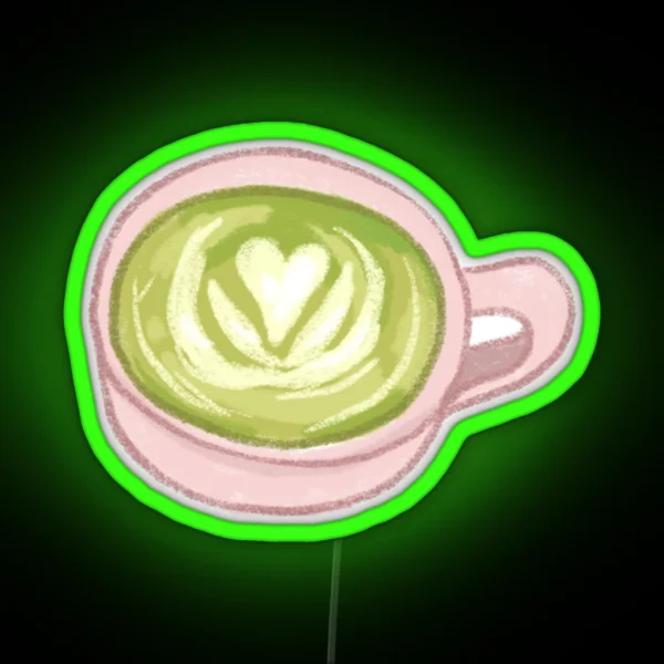Heart Matcha Latte RGB Neon Sign