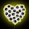 Eye-catching heart-shaped LED sign with vibrant spirits and soot design.