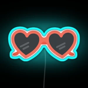 Heart Sunglasses RGB Neon Sign