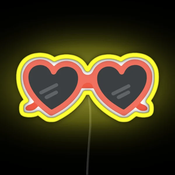 Heart Sunglasses RGB Neon Sign
