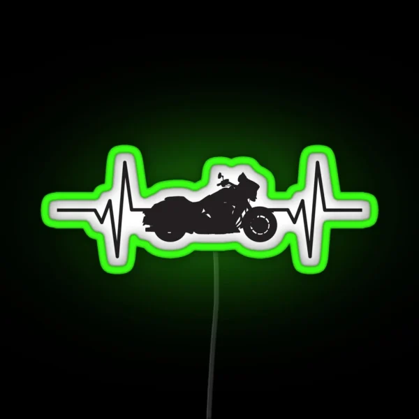 Heartbeat Pulse Cruiser Motorcycle RGB Neon Sign