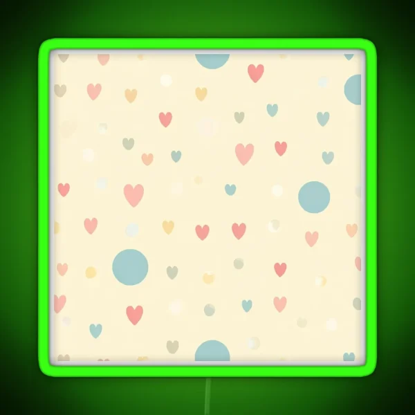 Heartfelt Dots Playful Polka And Hearts RGB Neon Sign