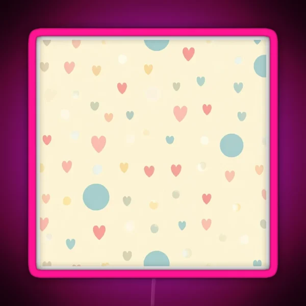 Heartfelt Dots Playful Polka And Hearts RGB Neon Sign