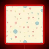 Neon sign with playful dots and hearts pattern in RGB colors