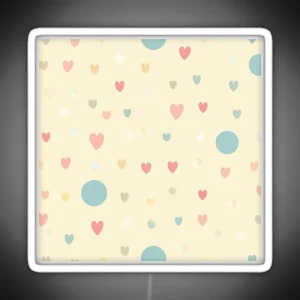 Heartfelt Dots Playful Polka And Hearts Pattern RGB Neon Sign
