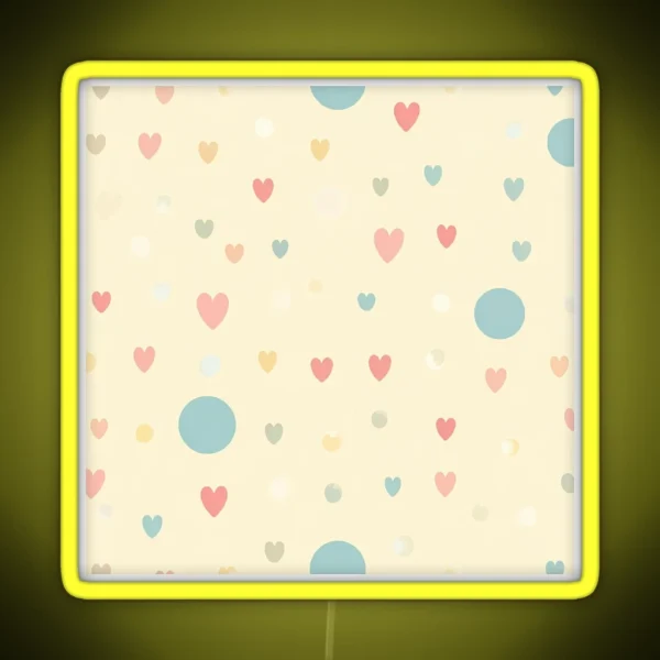 Heartfelt Dots Playful Polka And Hearts RGB Neon Sign