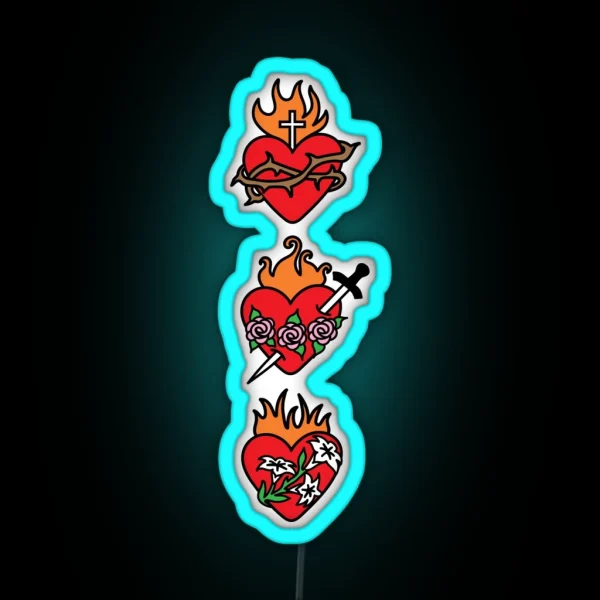 Hearts Of The Holy Family RGB Neon Sign