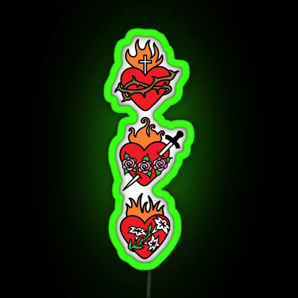 Hearts Of The Holy Family RGB Neon Sign