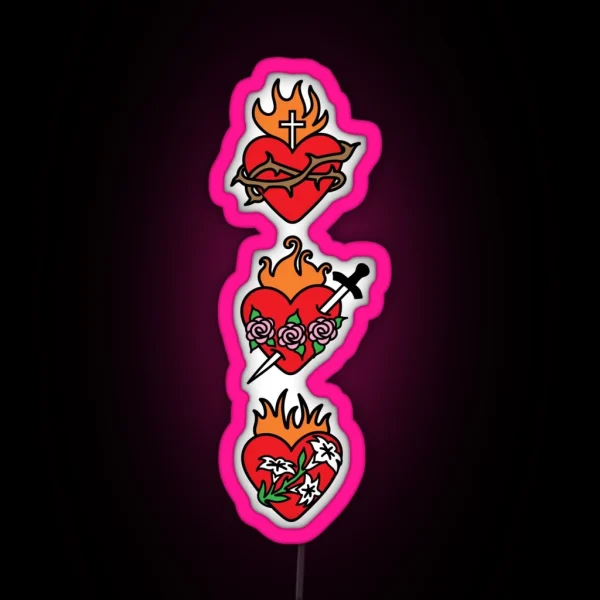 Hearts Of The Holy Family RGB Neon Sign