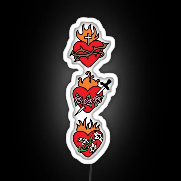 Hearts Of The Holy Family RGB Neon Sign
