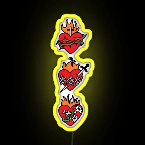 Hearts Of The Holy Family RGB Neon Sign