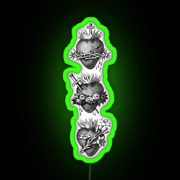 Hearts Of The Holy Family RGB Neon Sign