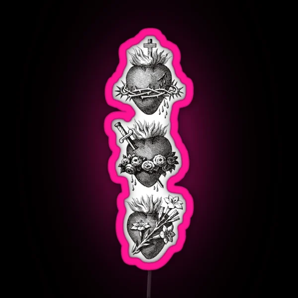 Hearts Of The Holy Family RGB Neon Sign