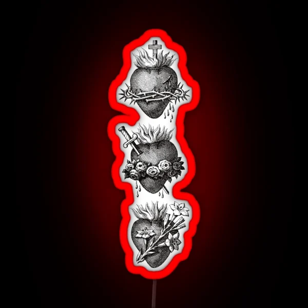 Hearts Of The Holy Family RGB Neon Sign