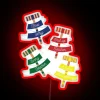Add a pop of color with Heathers vibrant neon light.