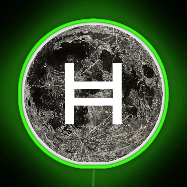 Hedera Hashgraph Moon RGB Neon Sign