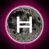 Vibrant Hedera Hashgraph Logo Backlit with Color-Changing RGB Neon Lighting